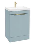 STOCKHOLM Floorstanding 60cm Two Door Unit Matt Morning Sky Blue &amp; Handles image