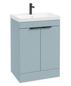 STOCKHOLM Floorstanding 60cm Two Door Unit Matt Morning Sky Blue &amp; Handles image