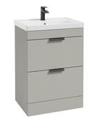 STOCKHOLM Floorstanding 60cm Two Drawer Unit Matt Arctic Grey &amp; Handles image