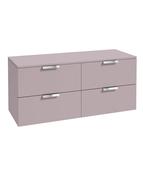 STOCKHOLM Wall Hung 120cm Four Drawer Countertop Unit Matt Cashmere Pink &amp; Handles image