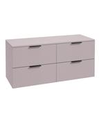 STOCKHOLM Wall Hung 120cm Four Drawer Countertop Unit Matt Cashmere Pink &amp; Handles image