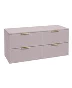 STOCKHOLM Wall Hung 120cm Four Drawer Countertop Unit Matt Cashmere Pink &amp; Handles image