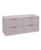 STOCKHOLM Wall Hung 120cm Four Drawer Countertop Unit Matt Cashmere Pink &amp; Handles image
