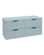 STOCKHOLM Wall Hung 120cm Four Drawer Countertop Unit Matt Morning Sky Blue &amp; Handles image