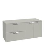 STOCKHOLM Wall Hung 120cm Two Drawer/Two Door Countertop Unit Matt Arctic Grey &amp; Handles image