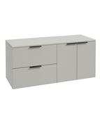STOCKHOLM Wall Hung 120cm Two Drawer/Two Door Countertop Unit Matt Arctic Grey &amp; Handles image