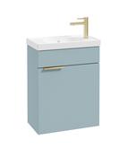 STOCKHOLM Wall Hung 50cm Single Door Cloakroom Unit Matt Morning Sky Blue &amp; Brushed Handle image