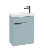 STOCKHOLM Wall Hung 50cm Single Door Cloakroom Unit Matt Morning Sky Blue &amp; Brushed Handle image
