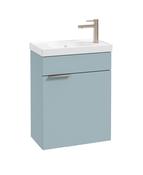 STOCKHOLM Wall Hung 50cm Single Door Cloakroom Unit Matt Morning Sky Blue &amp; Brushed Handle image