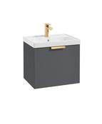 STOCKHOLM Wall Hung  50cm Single Drawer Unit Matt Midnight Grey &amp; Handle image