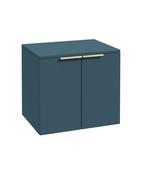 STOCKHOLM Wall Hung 60cm Two Door Countertop Unit Matt Ocean Blue &amp; Handles image