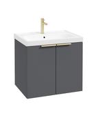 STOCKHOLM Wall Hung 60cm Two Door Unit Matt Midnight Grey &amp; Handles