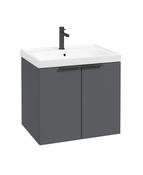 STOCKHOLM Wall Hung 60cm Two Door Unit Matt Midnight Grey &amp; Handles