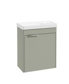 REED Wall Hung 55cm Single Door Cloakroom Vanity Unit Lakeside Sage &amp; Handle image