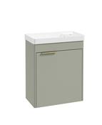 REED Wall Hung 55cm Single Door Cloakroom Vanity Unit Lakeside Sage &amp; Handle image