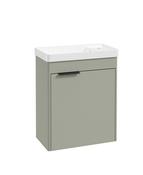 REED Wall Hung 55cm Single Door Cloakroom Vanity Unit Lakeside Sage &amp; Handle image