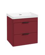 REED Wall Hung 60cm Two Drawer Vanity Unit Ruby Fern &amp; Basin &amp; Handles image