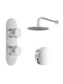 SONAS Alita Knurled Bath Set 4 &amp; Wall Mounted Fixed Head image