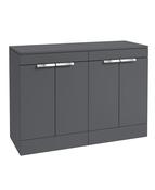 STOCKHOLM Floorstanding 120cm Four Door Countertop Unit Matt Midnight Grey &amp; Handle image