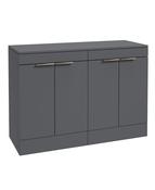 STOCKHOLM Floorstanding 120cm Four Door Countertop Unit Matt Midnight Grey &amp; Handle image