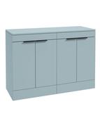 STOCKHOLM Floorstanding 120cm Four Door Countertop Unit Matt Morning Sky Blue &amp; Handle image