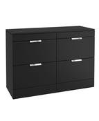 STOCKHOLM Floorstanding 120cm Four Drawer Countertop Unit Matt Black &amp; Handle image