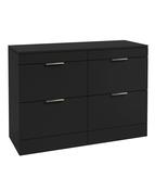 STOCKHOLM Floorstanding 120cm Four Drawer Countertop Unit Matt Black &amp; Handle image