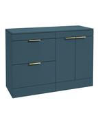 STOCKHOLM Floorstanding 120cm Two Drawer/Two Door Countertop Unit Matt Ocean Blue &amp; Handles image