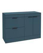 STOCKHOLM Floorstanding 120cm Two Drawer/Two Door Countertop Unit Matt Ocean Blue &amp; Handles image