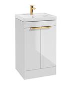 STOCKHOLM Floorstanding 50cm Two Door Unit Gloss White &amp; Handles image