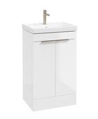 STOCKHOLM Floorstanding 50cm Two Door Unit Gloss White &amp; Handles image