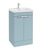 STOCKHOLM Floorstanding 50cm Two Door Unit Matt Morning Sky Blue &amp; Handles image