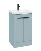 STOCKHOLM Floorstanding 50cm Two Door Unit Matt Morning Sky Blue &amp; Handles image