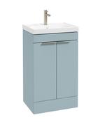 STOCKHOLM Floorstanding 50cm Two Door Unit Matt Morning Sky Blue &amp; Handles image