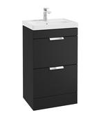 STOCKHOLM Floorstanding 50cm Two Drawer Unit Matt Black &amp; Handles image