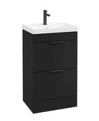 STOCKHOLM Floorstanding 50cm Two Drawer Unit Matt Black &amp; Handles image
