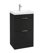 STOCKHOLM Floorstanding 50cm Two Drawer Unit Matt Black &amp; Handles image