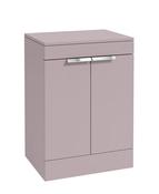 STOCKHOLM Floorstanding 60cm Two Door Countertop Unit Matt Cashmere Pink &amp; Handles image
