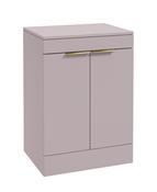 STOCKHOLM Floorstanding 60cm Two Door Countertop Unit Matt Cashmere Pink &amp; Handles image
