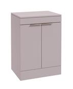 STOCKHOLM Floorstanding 60cm Two Door Countertop Unit Matt Cashmere Pink &amp; Handles image