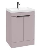 STOCKHOLM Floorstanding 60cm Two Door Unit Matt Cashmere Pink &amp; Handles image