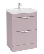 STOCKHOLM Floorstanding 60cm Two Drawer Unit Matt Cashmere Pink &amp; Handles image