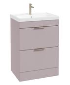 STOCKHOLM Floorstanding 60cm Two Drawer Unit Matt Cashmere Pink &amp; Handles image