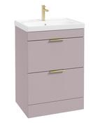 STOCKHOLM Floorstanding 60cm Two Drawer Unit Matt Cashmere Pink &amp; Handles image