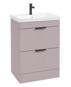 STOCKHOLM Floorstanding 60cm Two Drawer Unit Matt Cashmere Pink &amp; Handles image