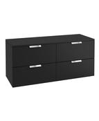 STOCKHOLM Wall Hung 120cm Four Drawer Countertop Unit Matt Black &amp; Handles image