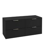 STOCKHOLM Wall Hung 120cm Four Drawer Countertop Unit Matt Black &amp; Handles image
