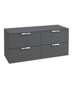 STOCKHOLM Wall Hung 120cm Four Drawer Countertop Unit Matt Midnight Grey &amp; Handles image