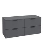 STOCKHOLM Wall Hung 120cm Four Drawer Countertop Unit Matt Midnight Grey &amp; Handles image