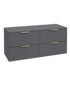 STOCKHOLM Wall Hung 120cm Four Drawer Countertop Unit Matt Midnight Grey &amp; Handles image